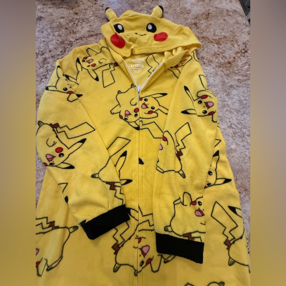 Yellow Pikachu Hooded Onesie
